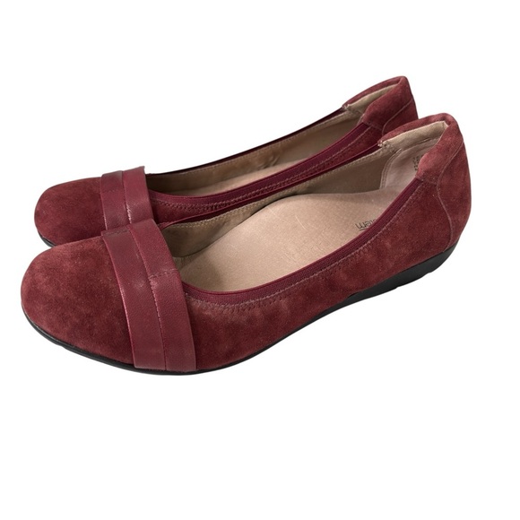 Abeo Bio System Tessa Comfort Shoe Size 10 Burgundy Suede Ballet Flats Loafer - Picture 10 of 11